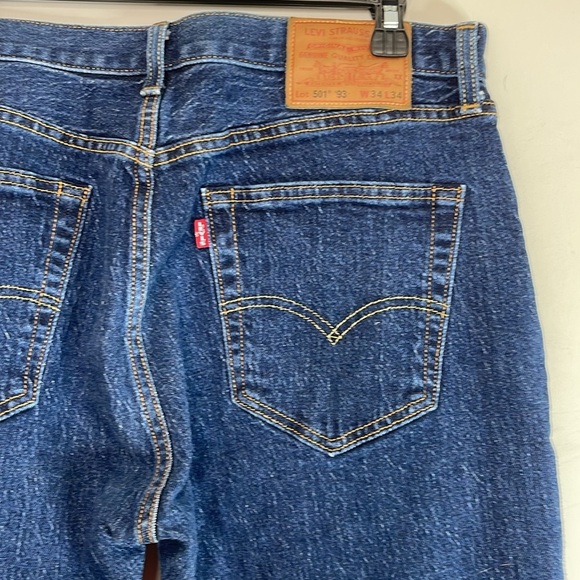 Levi's Premium Men’s 501 93 Straight Leg Jeans The Fillmore Blue Dark Wash 34 34 - Picture 7 of 14